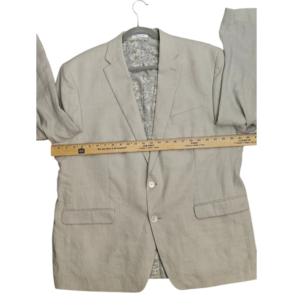 Lauren Ralph Lauren Linen Light Tan Blazer 46R - Picture 4 of 10
